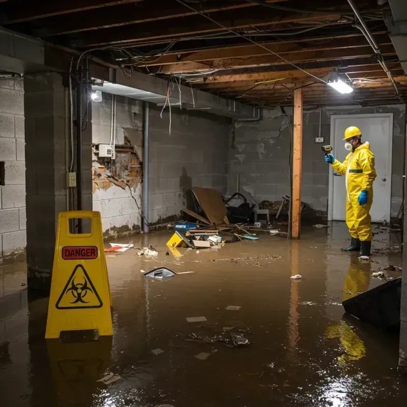 Flooded Basement Electrical Hazard in Hancock County, IN Property